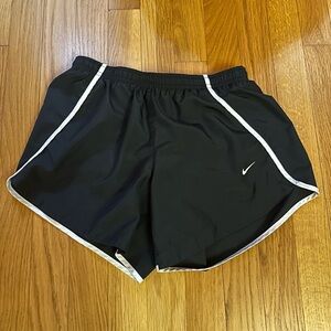 Nike Black Athletic Shorts with Curved Hems